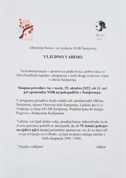 Komemoracija - vabilo